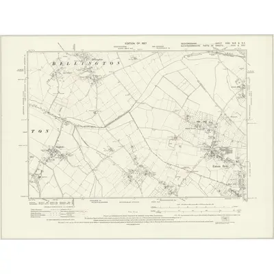 1924 Map of Bedfordshire XXXI.NE & SE, 1927 Print
