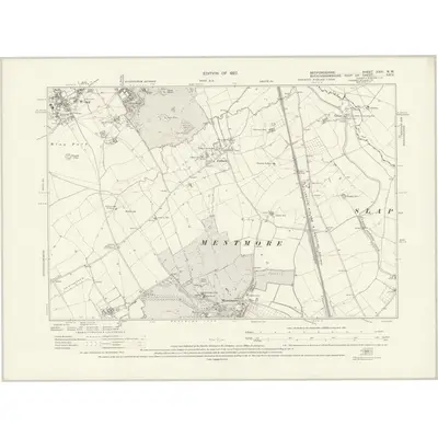 1924 Map of Bedfordshire XXXI.NW, 1927 Print