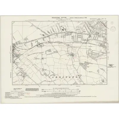 1938 Map of Bedfordshire XXXII.NE, 1944 Print