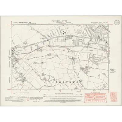 1938 Map of Bedfordshire XXXII.NE, 1946 Print