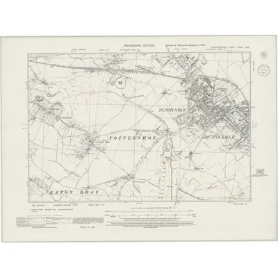 1938 Map of Bedfordshire XXXII.NW, 1944 Print