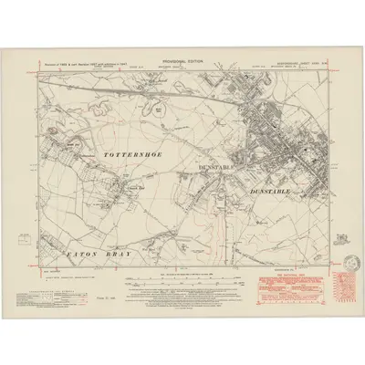 1947 Map of Bedfordshire XXXII.NW, 1950 Print