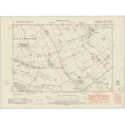 1947 Map of Bedfordshire XXXII.SE, 1950 Print
