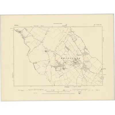 1879 Map of Bedfordshire XXXII.SW, 1884 Print