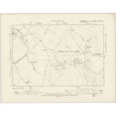 1900 Map of Bedfordshire XXXII.SW, 1902 Print