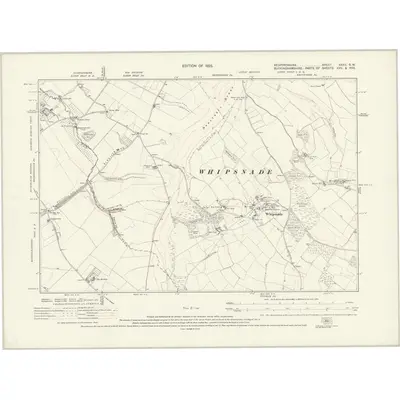 1922 Map of Bedfordshire XXXII.SW, 1925 Print