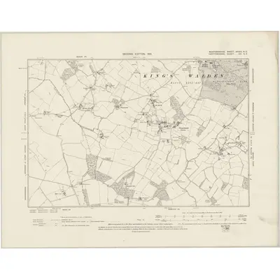 1899 Map of Bedfordshire XXXIII.NE, 1901 Print