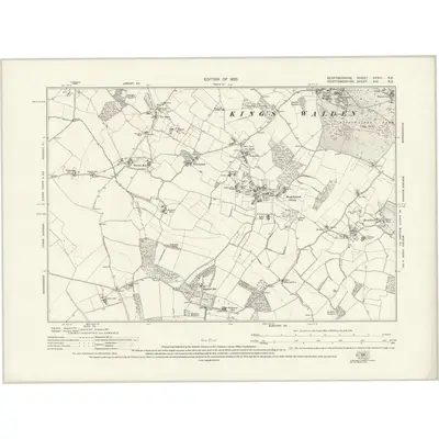 1922 Map of Bedfordshire XXXIII.NE, 1925 Print