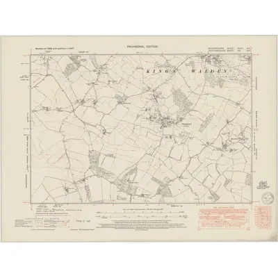 1947 Map of Bedfordshire XXXIII.NE, 1950 Print