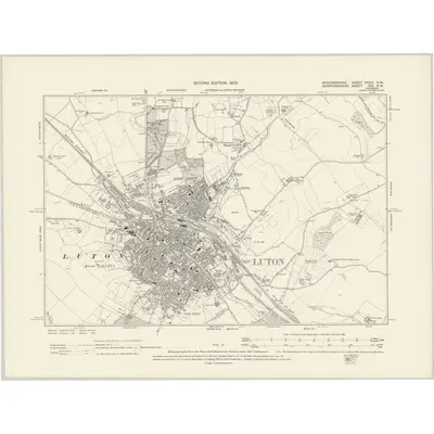 1899 Map of Bedfordshire XXXIII.NW, 1902 Print