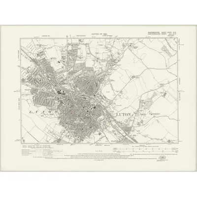 1922 Map of Bedfordshire XXXIII.NW, 1926 Print