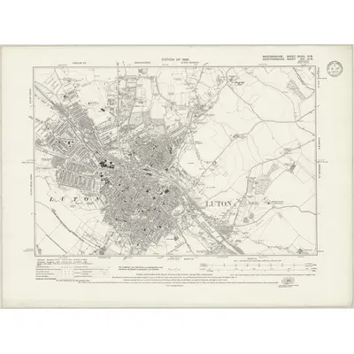 1922 Map of Bedfordshire XXXIII.NW, 1933 Print