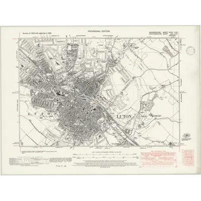 1938 Map of Bedfordshire XXXIII.NW, 1946 Print