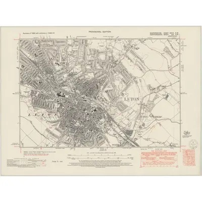 1946 Map of Bedfordshire XXXIII.NW, 1950 Print