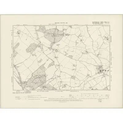 1899 Map of Bedfordshire XXXIII.SE, 1901 Print
