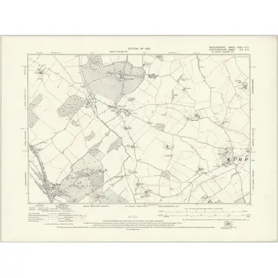 1922 Map of Bedfordshire XXXIII.SE, 1925 Print
