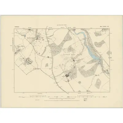 1879 Map of Bedfordshire XXXIII.SW, 1884 Print