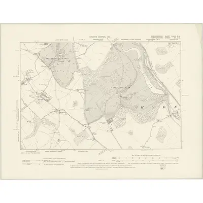 1899 Map of Bedfordshire XXXIII.SW, 1901 Print