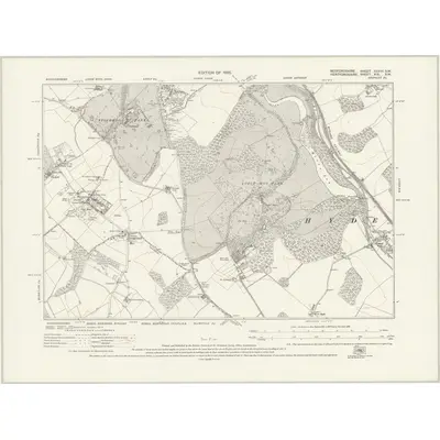 1922 Map of Bedfordshire XXXIII.SW, 1925 Print