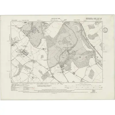 1922 Map of Bedfordshire XXXIII.SW, 1934 Print