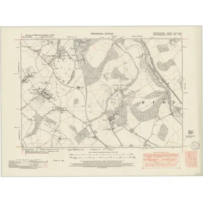 1947 Map of Bedfordshire XXXIII.SW, 1950 Print