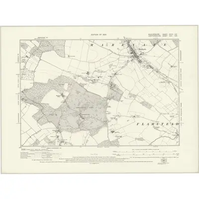 1922 Map of Bedfordshire XXXIV.NE, 1925 Print