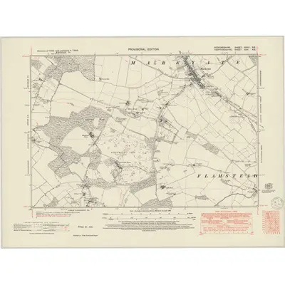 1946 Map of Bedfordshire XXXIV.NE, 1950 Print