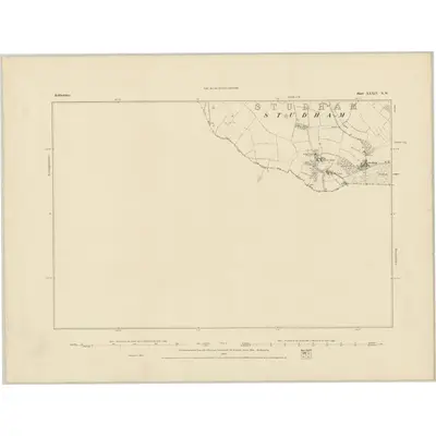 1879 Map of Bedfordshire XXXIV.NW, 1885 Print