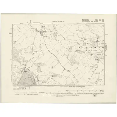 1900 Map of Bedfordshire XXXIV.NW, 1901 Print
