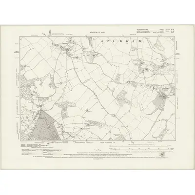 1922 Map of Bedfordshire XXXIV.NW, 1926 Print