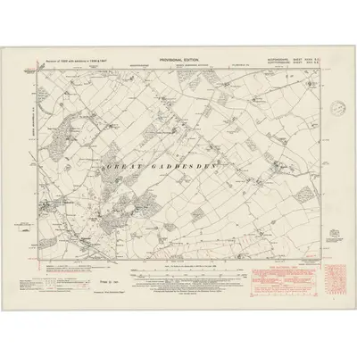 1938 Map of Bedfordshire XXXIV.SE, 1948 Print