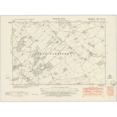 1946 Map of Bedfordshire XXXIV.SE, 1951 Print