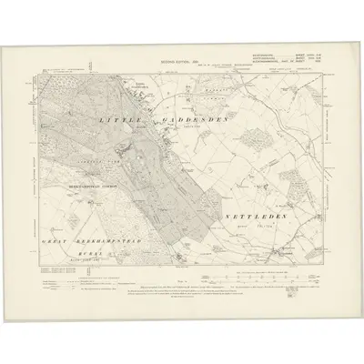 1900 Map of Bedfordshire XXXIV.SW, 1901 Print