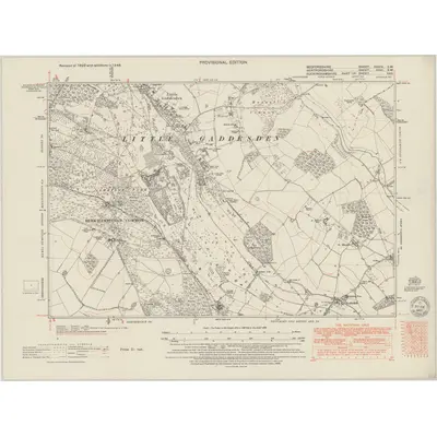 1946 Map of Bedfordshire XXXIV.SW, 1950 Print