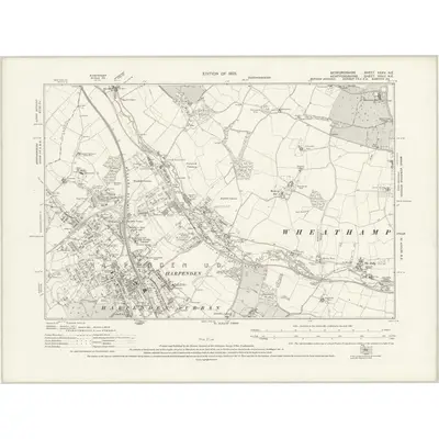 1922 Map of Bedfordshire XXXV.NE, 1925 Print
