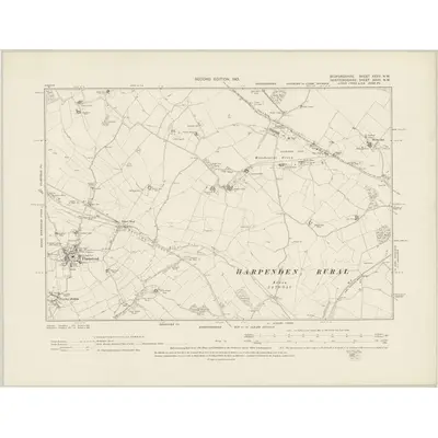 1899 Map of Bedfordshire XXXV.NW, 1901 Print