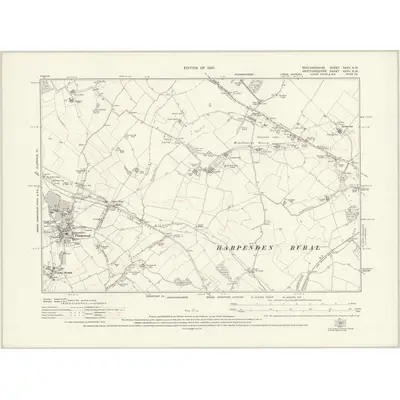 1922 Map of Bedfordshire XXXV.NW, 1925 Print