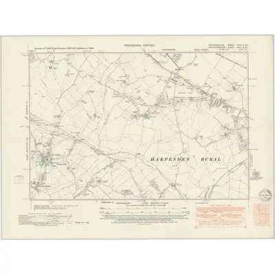 1946 Map of Bedfordshire XXXV.NW, 1951 Print