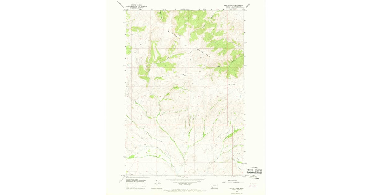 Beaverhead Spring 1965 Map of Beech Creek, Beaverhead County, MT — High-Res | Pastmaps