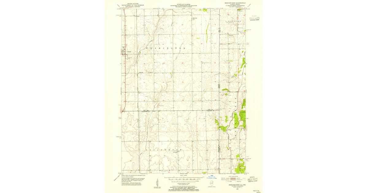 1953 Map of Beecher East, Will County, IL — High-Res | Pastmaps