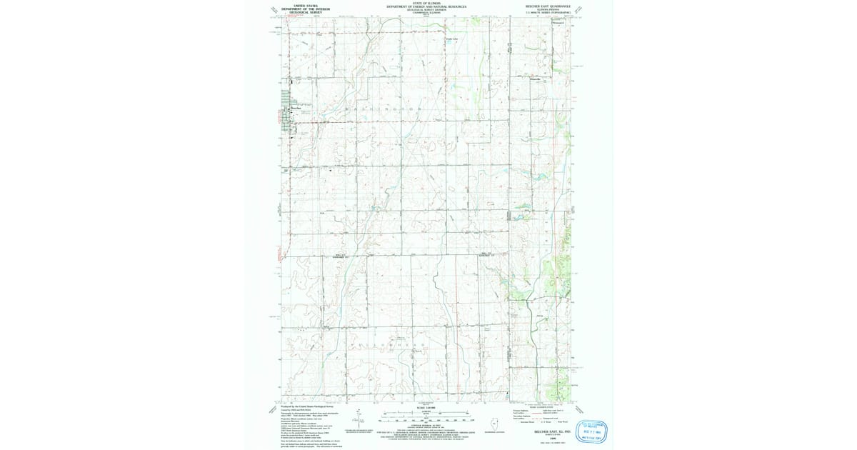 1990 Map of Beecher East, Will County, IL — High-Res | Pastmaps