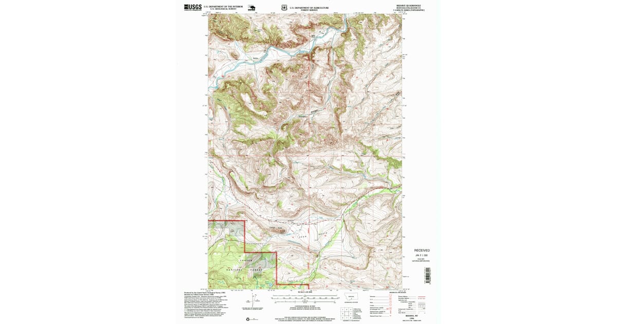 1990s Maps of Dean, MT | Pastmaps