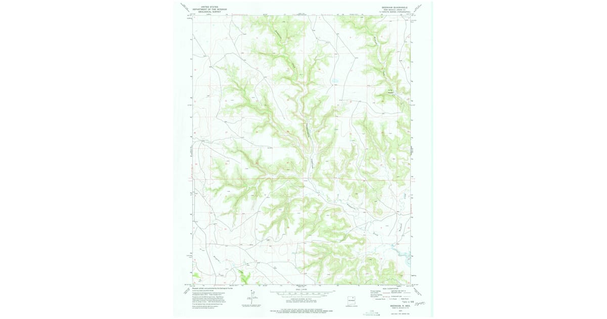1973 Map of Beenham, Union County, NM — High-Res | Pastmaps