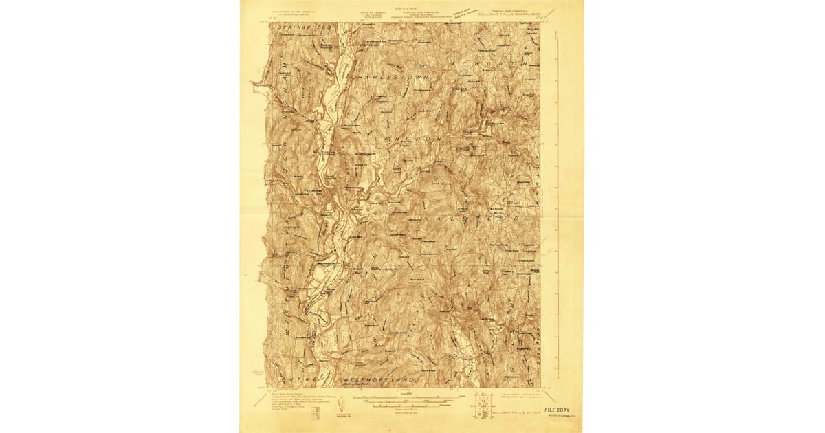 Old Maps of Marlow NH for Hiking - Bellows Falls Cheshire County Nh Usgs Topo 1927 Og 1200x630 
