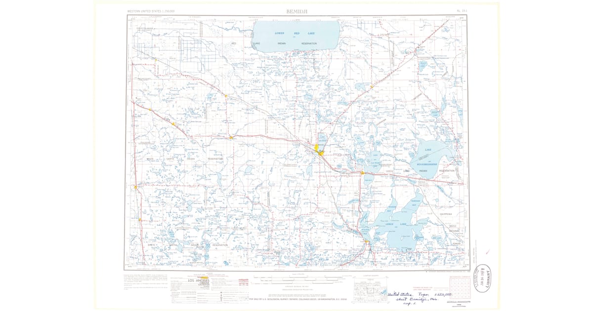 Old Maps of Island Lake MN for - Bemidji Beltrami County Mn Usgs Topo 1954 P1966 Og 1200x630