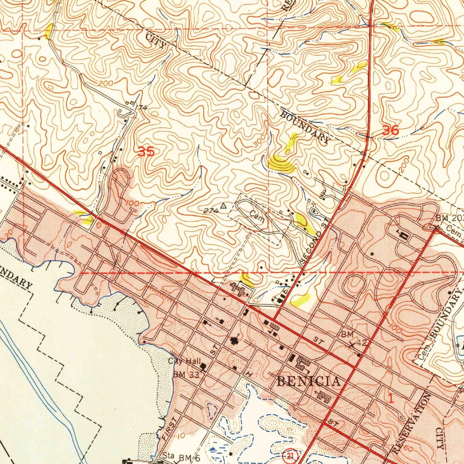 1952 Map of Benicia, CA — High-Res | Pastmaps