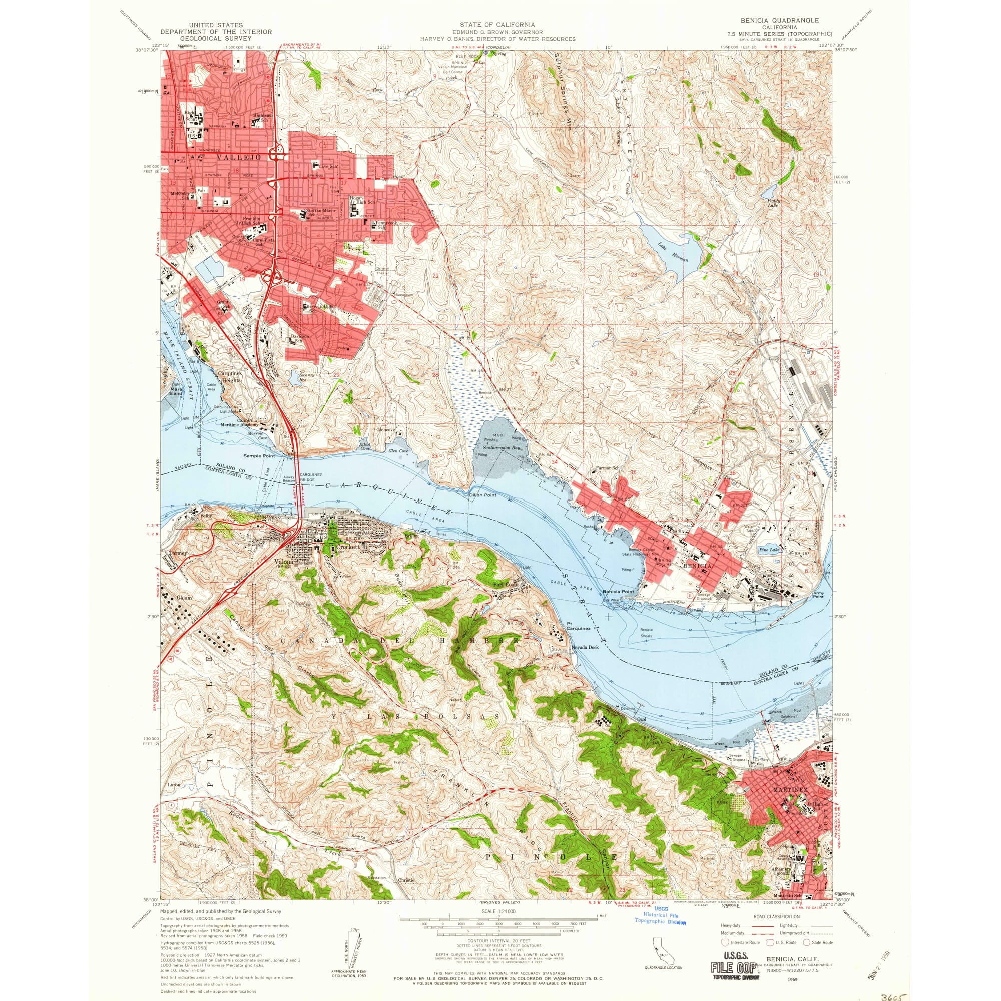 1959 Map of Benicia, CA — High-Res | Pastmaps