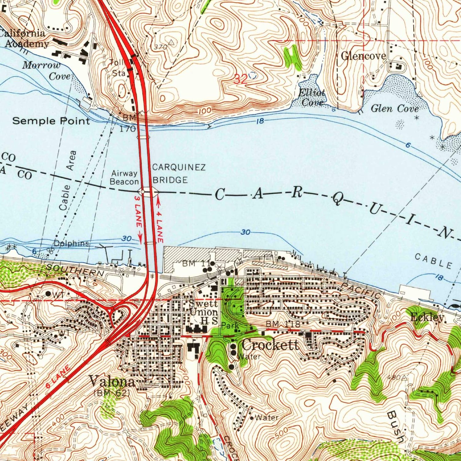 1959 Map of Benicia, CA — High-Res | Pastmaps