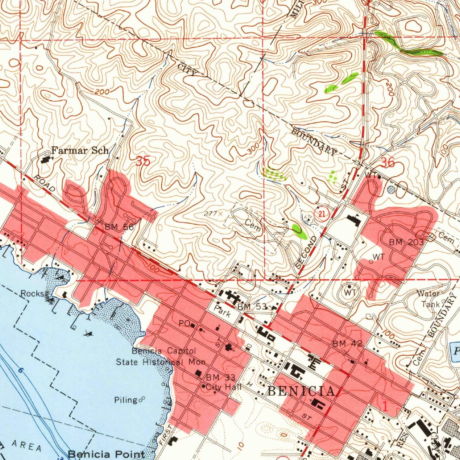 1959 Map of Benicia, CA — High-Res | Pastmaps