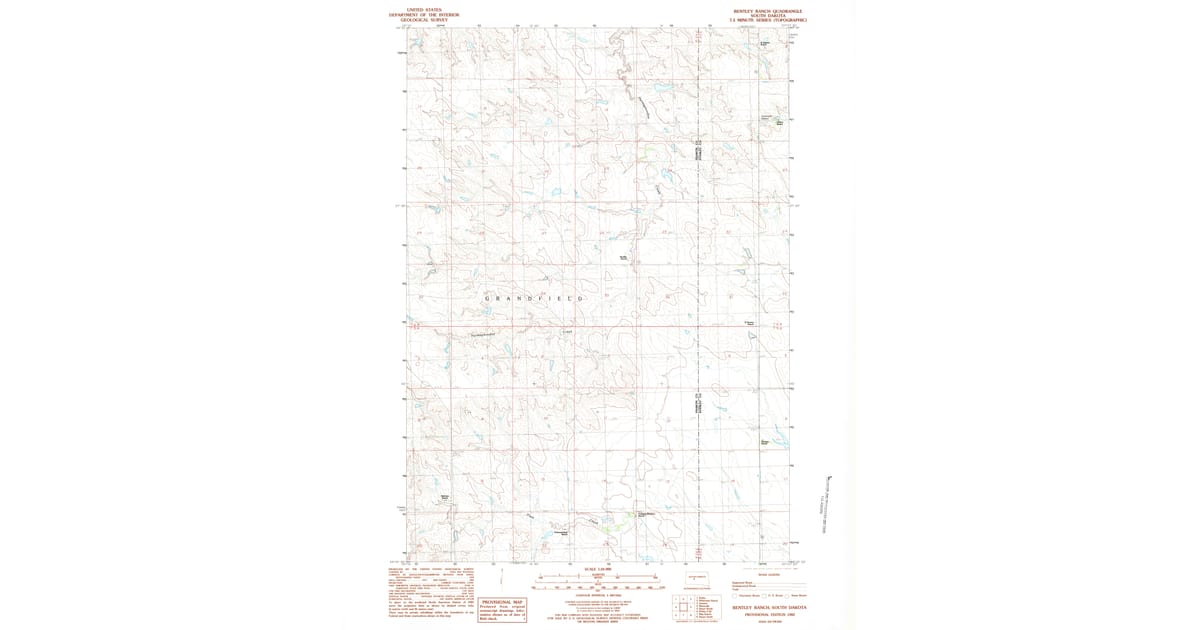 1983 Map of Bentley Ranch, Haakon County, SD — High-Res | Pastmaps